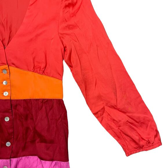 Marine Layer Maeve Colorblock Maxi Dress Multicolor TENCEL Pockets - Size XS - Picture 8 of 14